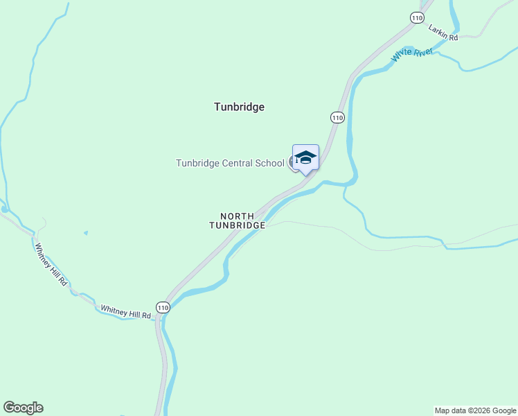 map of restaurants, bars, coffee shops, grocery stores, and more near 507 Vermont 110 in Tunbridge