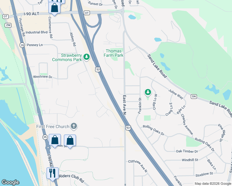 map of restaurants, bars, coffee shops, grocery stores, and more near 425 Flint Ct in Onalaska