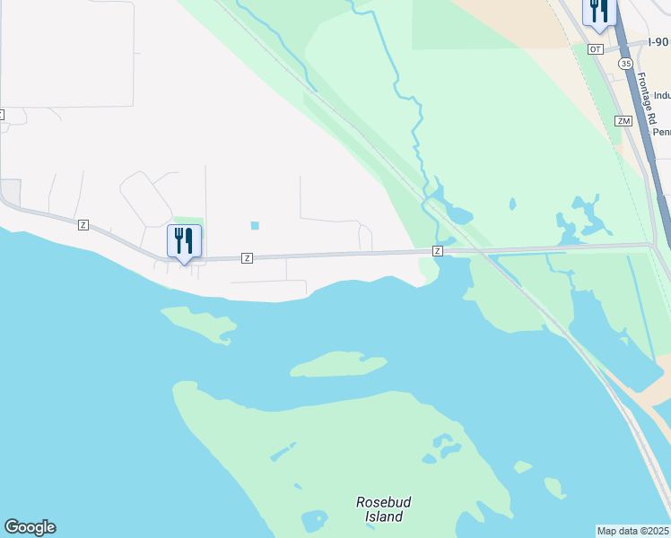 map of restaurants, bars, coffee shops, grocery stores, and more near W7191 County Road Z in Onalaska