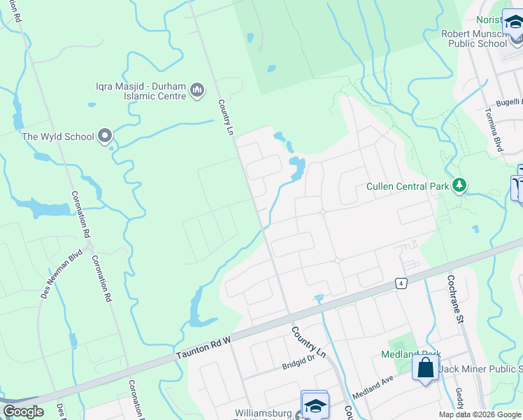 map of restaurants, bars, coffee shops, grocery stores, and more near in Whitby