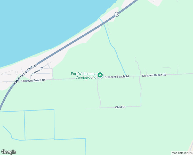 map of restaurants, bars, coffee shops, grocery stores, and more near 7706 Crescent Beach Road in Caseville