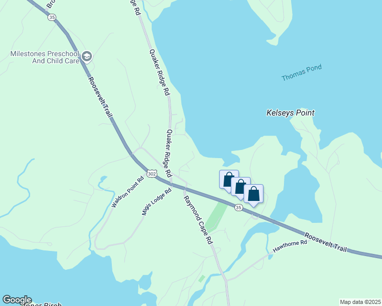 map of restaurants, bars, coffee shops, grocery stores, and more near 32 Pond View Way in Casco
