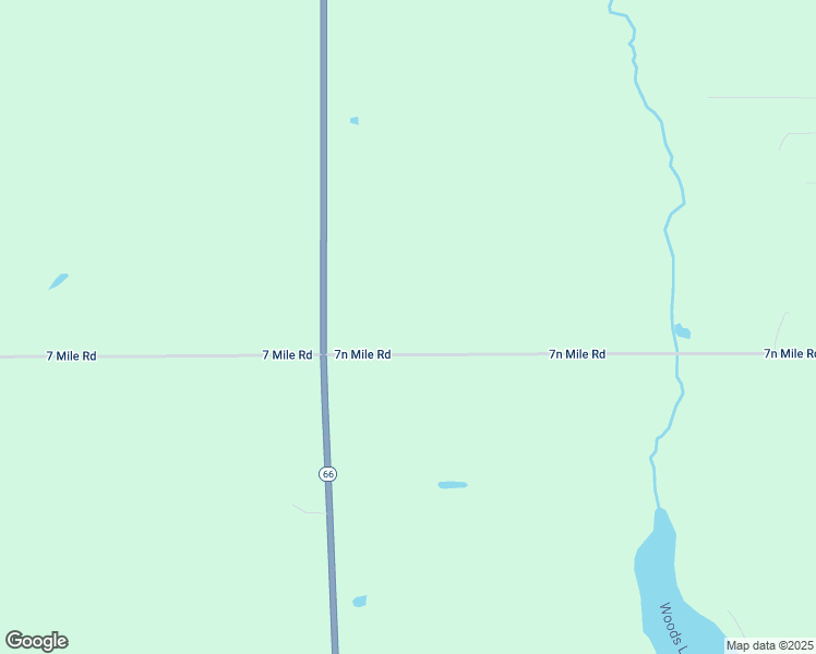 map of restaurants, bars, coffee shops, grocery stores, and more near 2836 7n Mile Road in Evart