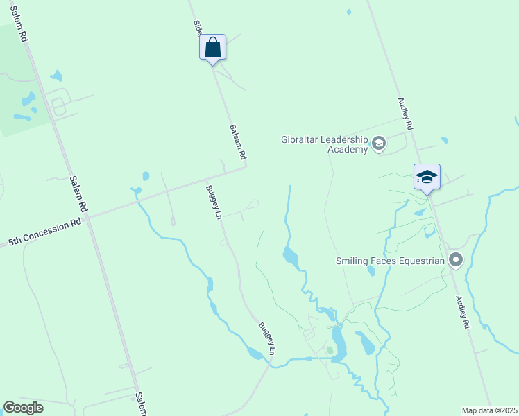 map of restaurants, bars, coffee shops, grocery stores, and more near 5 Bunhill Court in Ajax