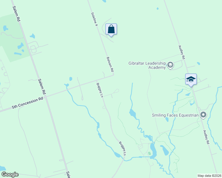 map of restaurants, bars, coffee shops, grocery stores, and more near 8 Bunhill Court in Ajax