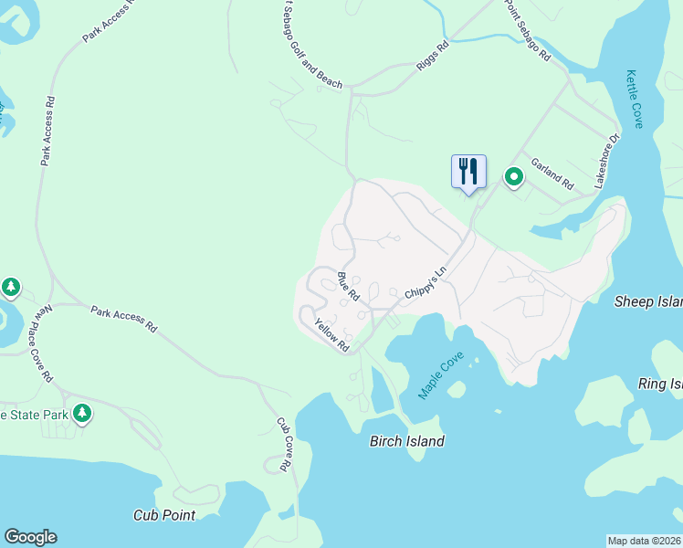 map of restaurants, bars, coffee shops, grocery stores, and more near 898 Yellow Road in Casco