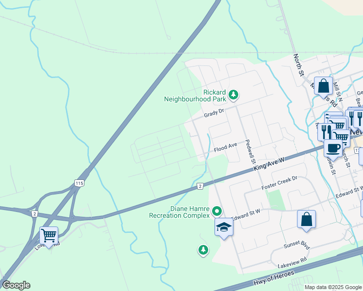 map of restaurants, bars, coffee shops, grocery stores, and more near 208-302 Given Road in Newcastle