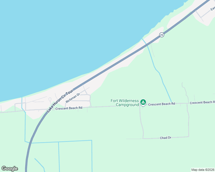 map of restaurants, bars, coffee shops, grocery stores, and more near 7706-7762 Crescent Beach Road in Caseville