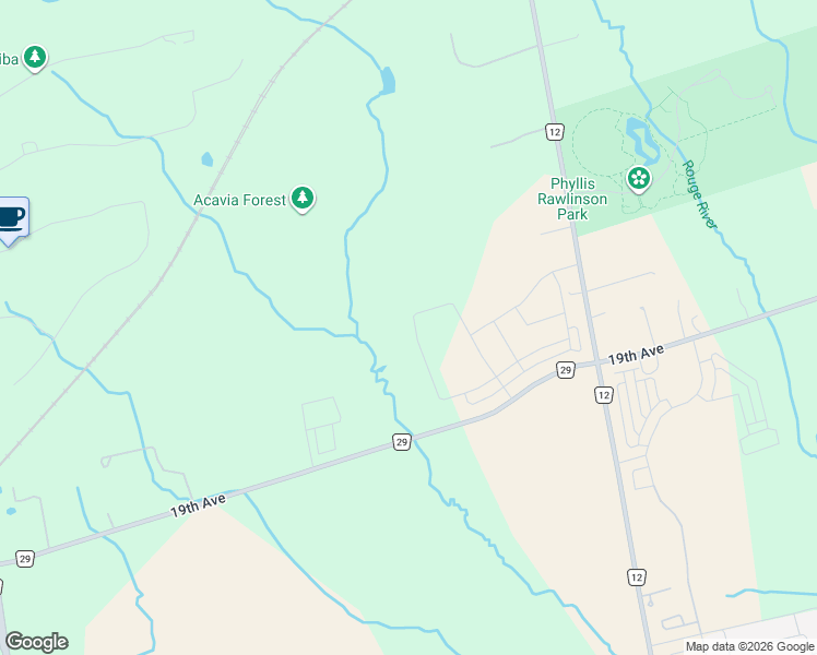 map of restaurants, bars, coffee shops, grocery stores, and more near 62 Big Willow Crescent in Richmond Hill
