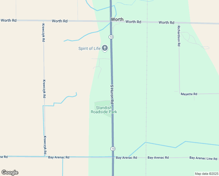 map of restaurants, bars, coffee shops, grocery stores, and more near 5558-5734 South Huron Road in Pinconning