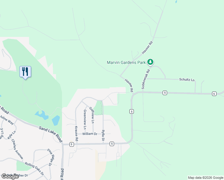 map of restaurants, bars, coffee shops, grocery stores, and more near 2417 Krause Road in Onalaska