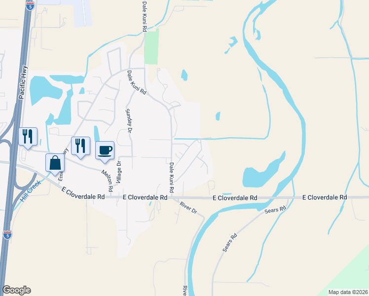 map of restaurants, bars, coffee shops, grocery stores, and more near 136 Hagens Court in Creswell