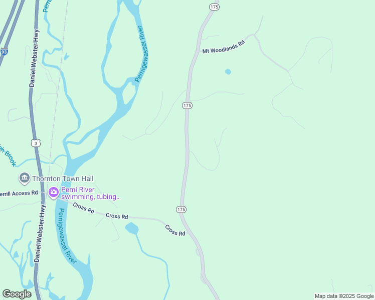 map of restaurants, bars, coffee shops, grocery stores, and more near New Hampshire Route 175 in Thornton