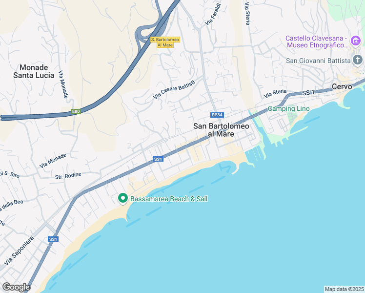 map of restaurants, bars, coffee shops, grocery stores, and more near 1 Giardini I Maggio in San Bartolomeo Al Mare