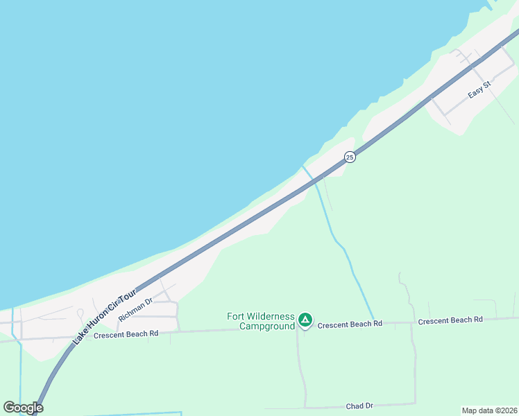 map of restaurants, bars, coffee shops, grocery stores, and more near 7608 Port Austin Road in Pigeon