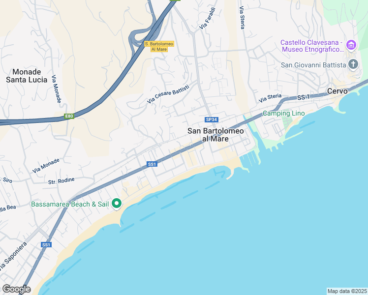 map of restaurants, bars, coffee shops, grocery stores, and more near 1 Giardini I Maggio in San Bartolomeo Al Mare