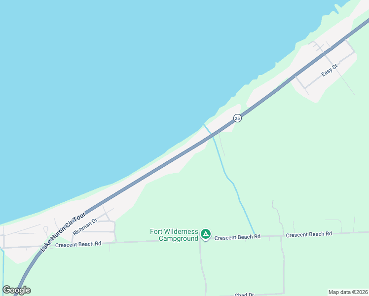 map of restaurants, bars, coffee shops, grocery stores, and more near 7608 Port Austin Road in Pigeon