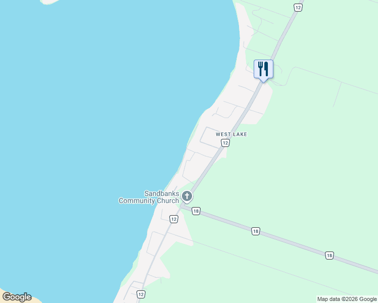 map of restaurants, bars, coffee shops, grocery stores, and more near 1818 County Road 12 in Prince Edward