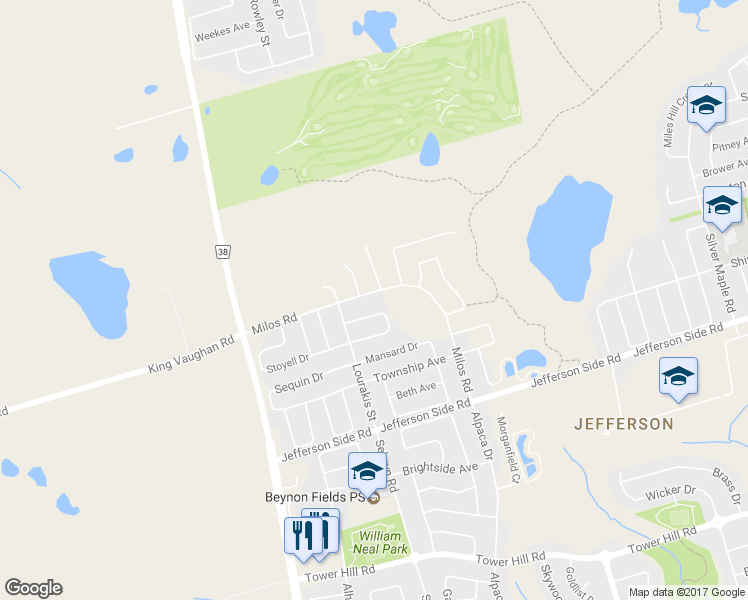 map of restaurants, bars, coffee shops, grocery stores, and more near in Richmond Hill