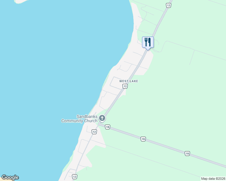 map of restaurants, bars, coffee shops, grocery stores, and more near 1818 County Road 12 in Prince Edward