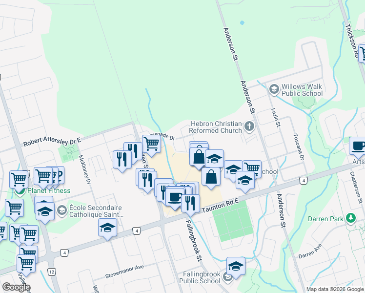 map of restaurants, bars, coffee shops, grocery stores, and more near 10 Sandgate Street in Whitby