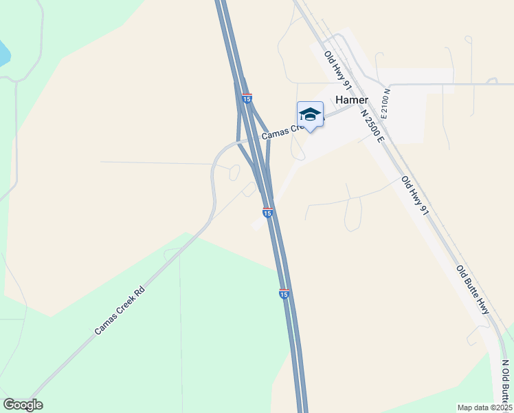 map of restaurants, bars, coffee shops, grocery stores, and more near 2422 East 2050 North in Hamer