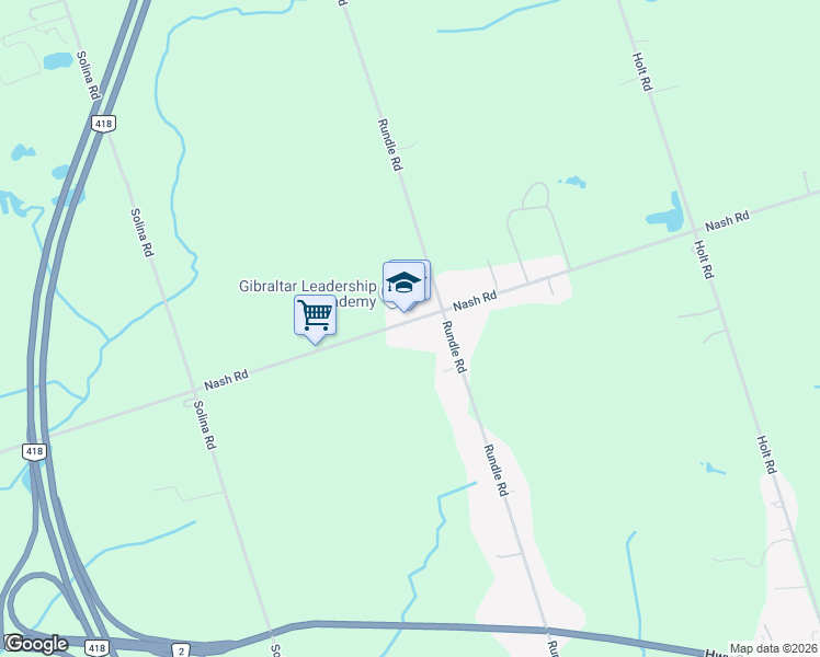 map of restaurants, bars, coffee shops, grocery stores, and more near 2045 Nash Road in Bowmanville