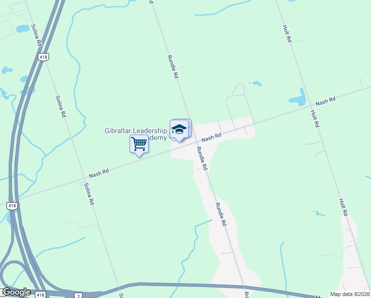 map of restaurants, bars, coffee shops, grocery stores, and more near 2045 Nash Road in Bowmanville