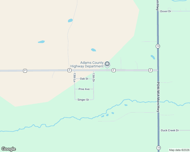 map of restaurants, bars, coffee shops, grocery stores, and more near 1354 South Duck Creek Avenue in Friendship