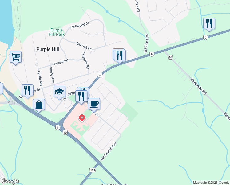 map of restaurants, bars, coffee shops, grocery stores, and more near 202 Howard Crescent in Orangeville