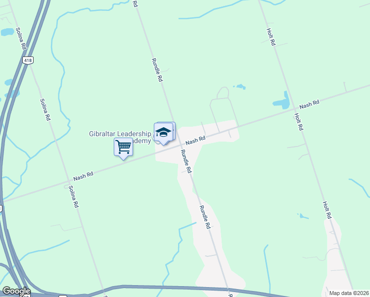 map of restaurants, bars, coffee shops, grocery stores, and more near 2939 Rundle Road in Bowmanville