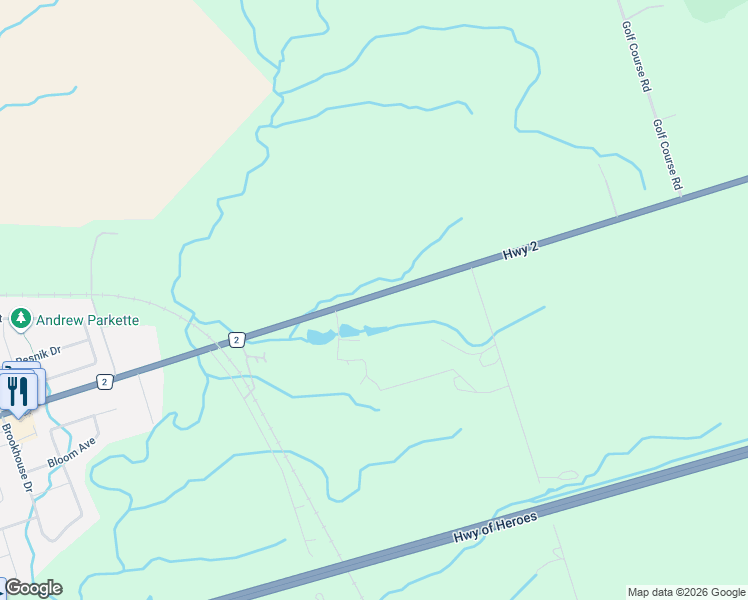 map of restaurants, bars, coffee shops, grocery stores, and more near 3759 Durham Regional Highway 2 in Newcastle