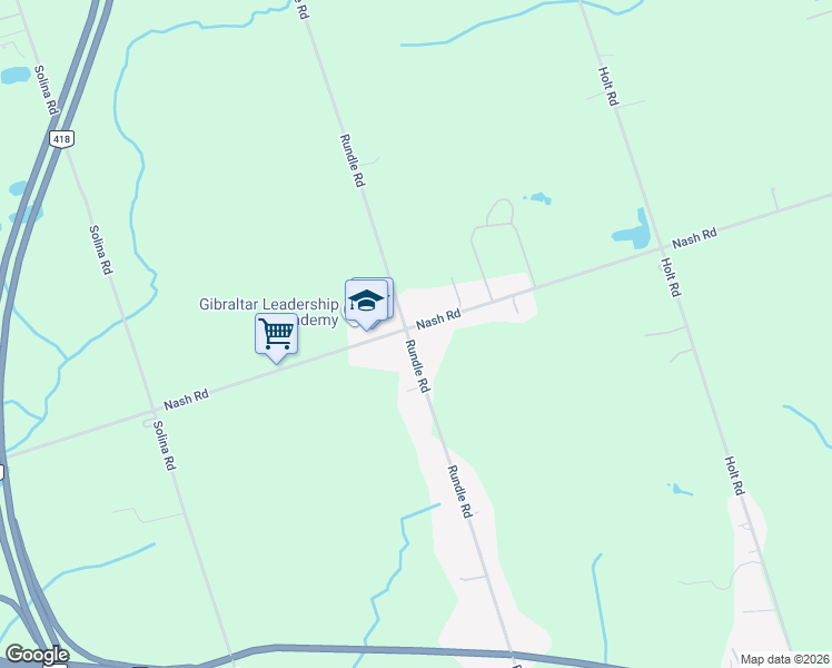 map of restaurants, bars, coffee shops, grocery stores, and more near 2939 Rundle Road in Bowmanville