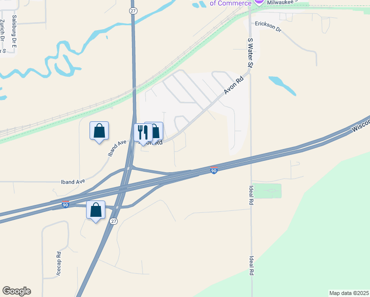 map of restaurants, bars, coffee shops, grocery stores, and more near 525 West Avon Road in Sparta