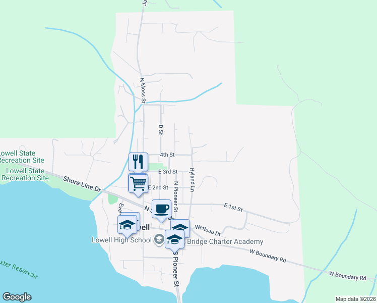 map of restaurants, bars, coffee shops, grocery stores, and more near 275 4th Street in Lowell
