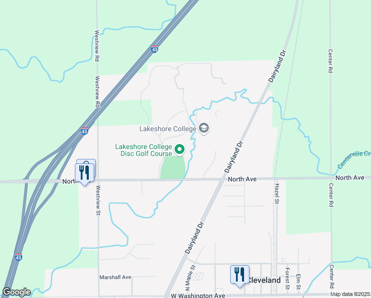 map of restaurants, bars, coffee shops, grocery stores, and more near 1290 North Avenue in Cleveland