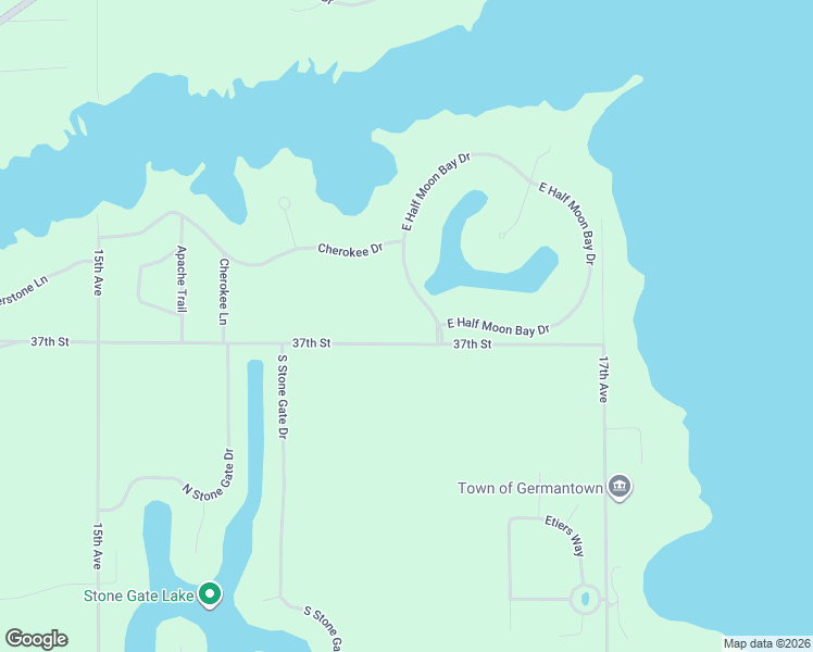 map of restaurants, bars, coffee shops, grocery stores, and more near N7703 West Half Moon Bay Drive in New Lisbon