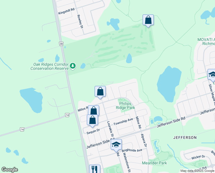 map of restaurants, bars, coffee shops, grocery stores, and more near 24 Amaranth Court in Richmond Hill
