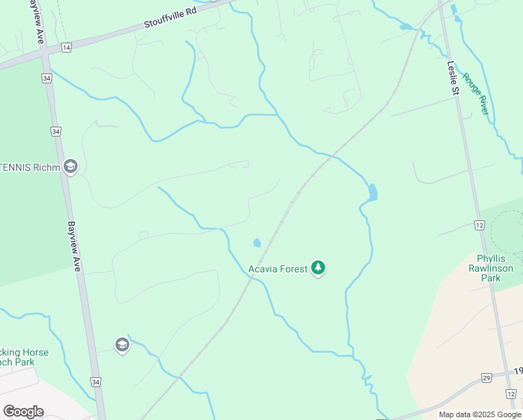 map of restaurants, bars, coffee shops, grocery stores, and more near 35 Country Heights Drive in Richmond Hill
