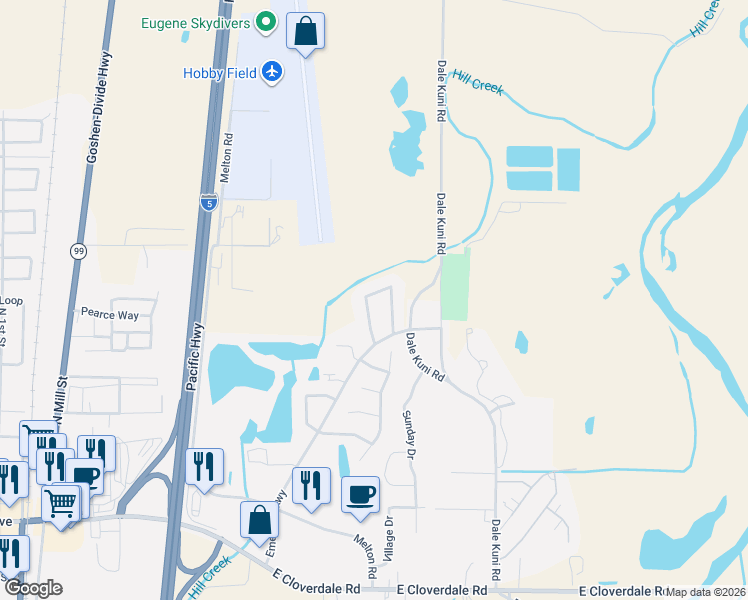 map of restaurants, bars, coffee shops, grocery stores, and more near 619 Saint Andrews Loop in Creswell