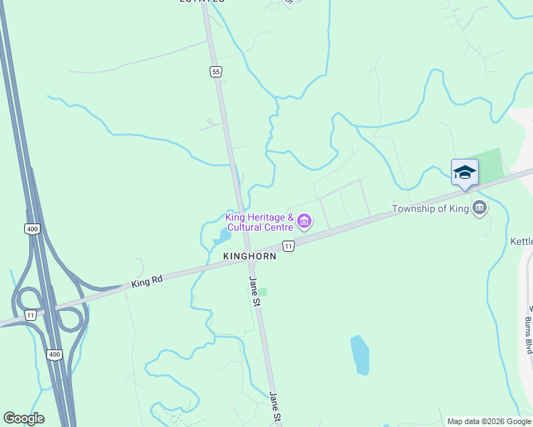 map of restaurants, bars, coffee shops, grocery stores, and more near 68 James Stokes Court in King City
