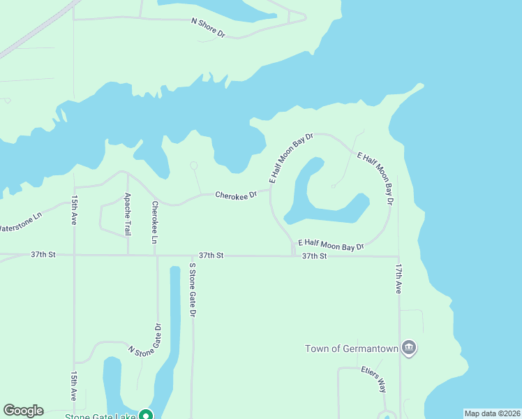 map of restaurants, bars, coffee shops, grocery stores, and more near N7703 West Half Moon Bay Drive in New Lisbon