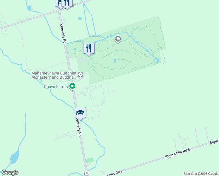 map of restaurants, bars, coffee shops, grocery stores, and more near 11123 Kennedy Road in Markham