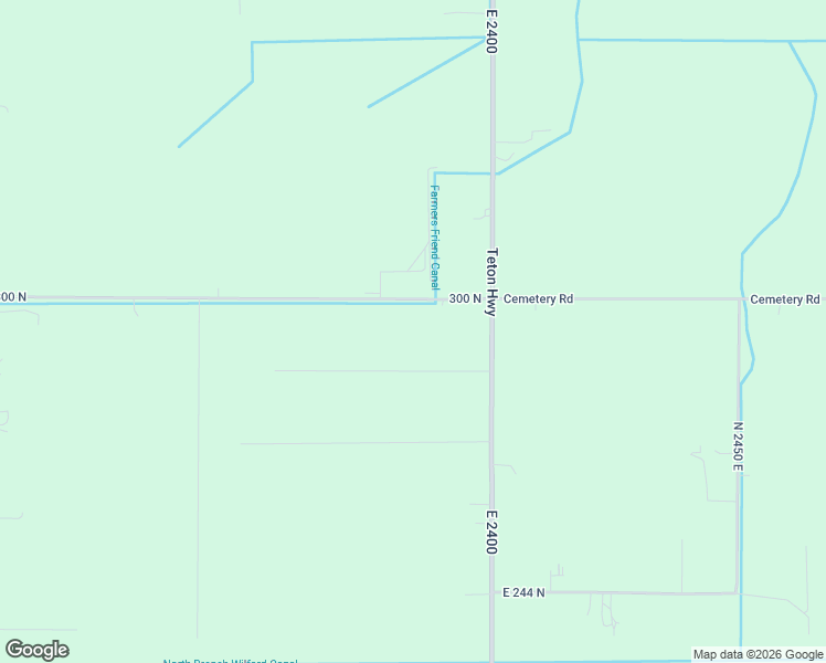 map of restaurants, bars, coffee shops, grocery stores, and more near 2394 East 300 Road North in Saint Anthony