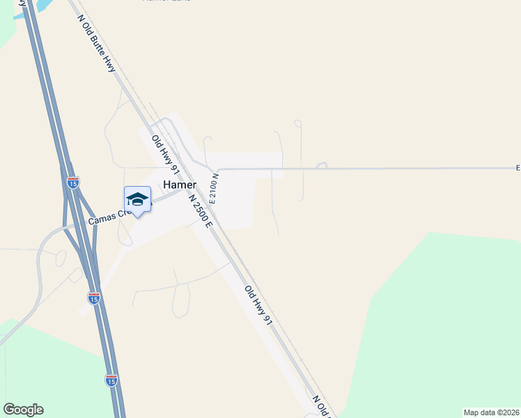 map of restaurants, bars, coffee shops, grocery stores, and more near 2091 North 2486 East in Hamer