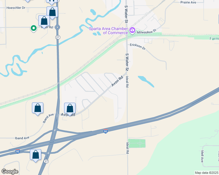 map of restaurants, bars, coffee shops, grocery stores, and more near 229 West Avon Road in Sparta