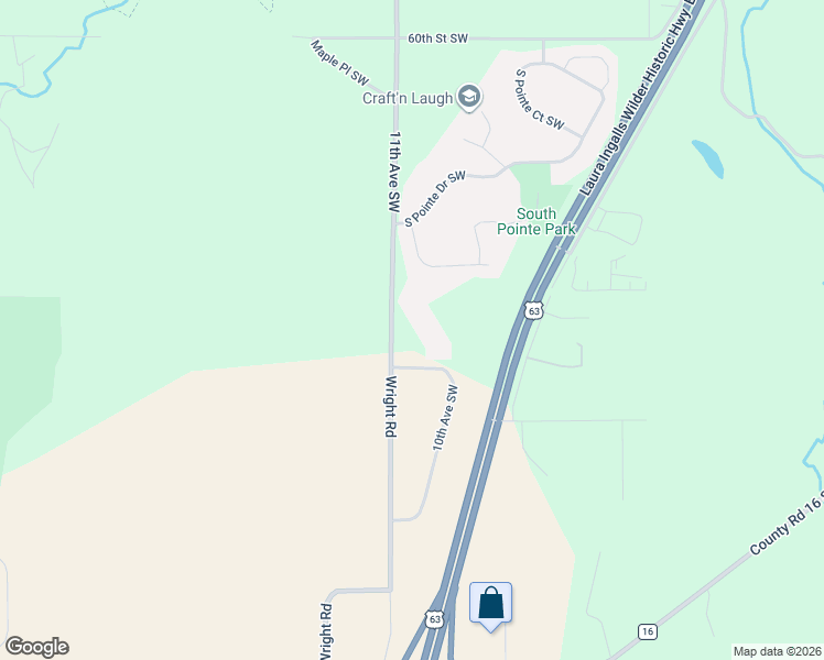 map of restaurants, bars, coffee shops, grocery stores, and more near 1067 Autumn Woods Circle Southwest in Rochester