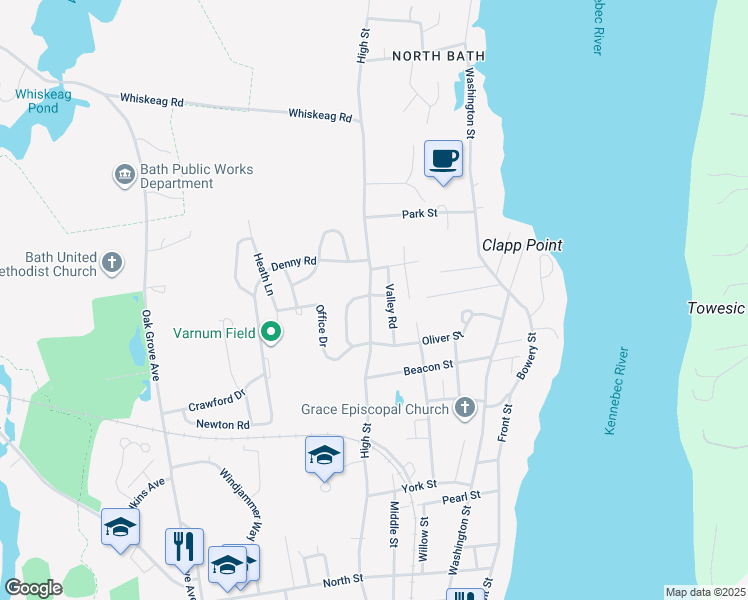 map of restaurants, bars, coffee shops, grocery stores, and more near 1232 High Street in Bath