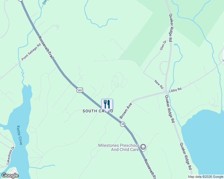 map of restaurants, bars, coffee shops, grocery stores, and more near 17 Chute Mountain Lane in Casco