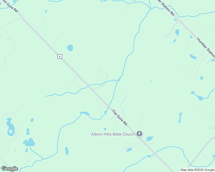 map of restaurants, bars, coffee shops, grocery stores, and more near 17442 The Gore Road in Caledon